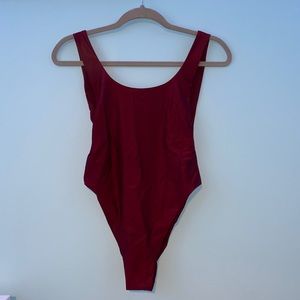 burgundy aerie one piece swimsuit